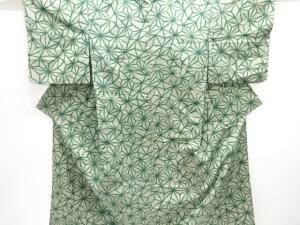 麻の葉模様織り出し手織り紬着物